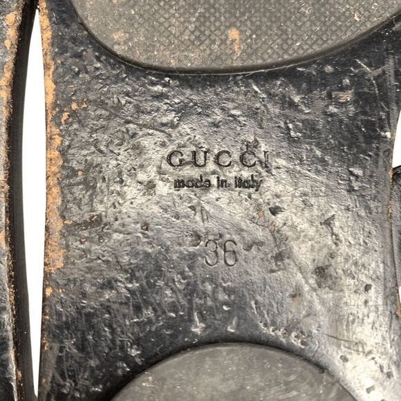 Gucci Marmont GG Thong Sandals EU 36 US 6 Black Flat Flip Flop Slide Interlock - Picture 11 of 12